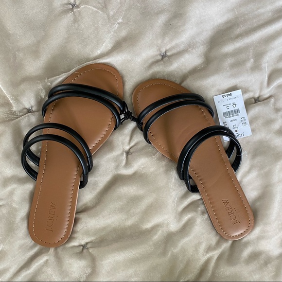 J. Crew Shoes - NWT JCrew Seaside Slide sandal black leather upper 8